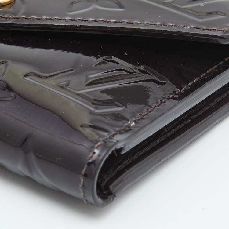 Pre Owned Louis Vuitton Terre D'Ombre Monogram Vernis Victorine Wallet 