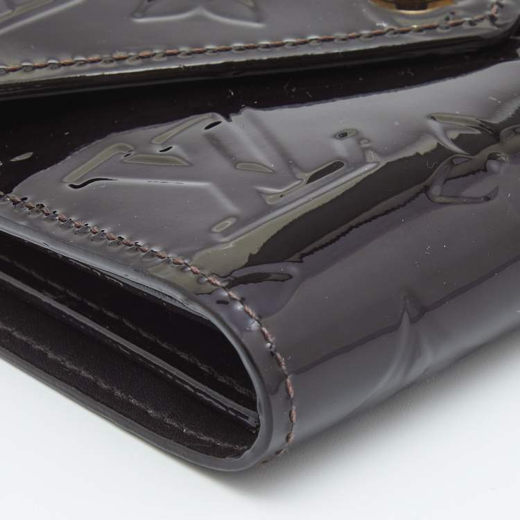 Pre Owned Louis Vuitton Terre D'Ombre Monogram Vernis Victorine Wallet 