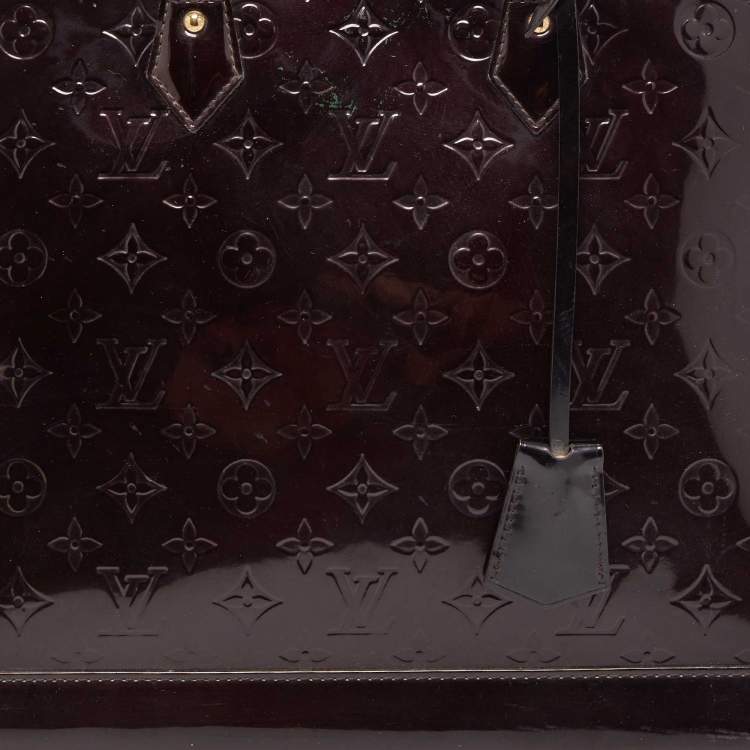 Pre Owned Louis Vuitton Amarante Monogram Vernis Alma GM Bag