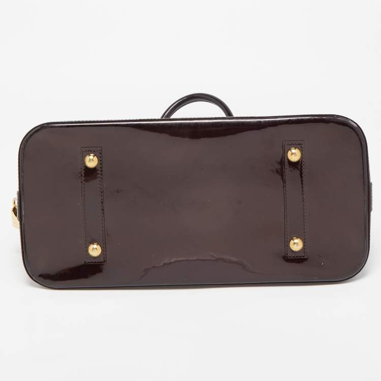 Pre Owned Louis Vuitton Amarante Monogram Vernis Alma GM Bag
