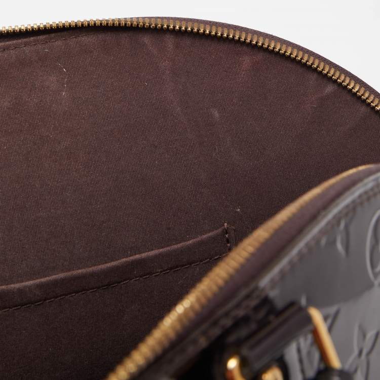 Pre Owned Louis Vuitton Amarante Monogram Vernis Alma GM Bag
