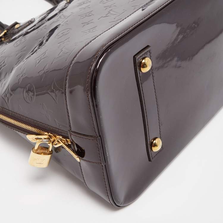 Pre Owned Louis Vuitton Amarante Monogram Vernis Alma GM Bag