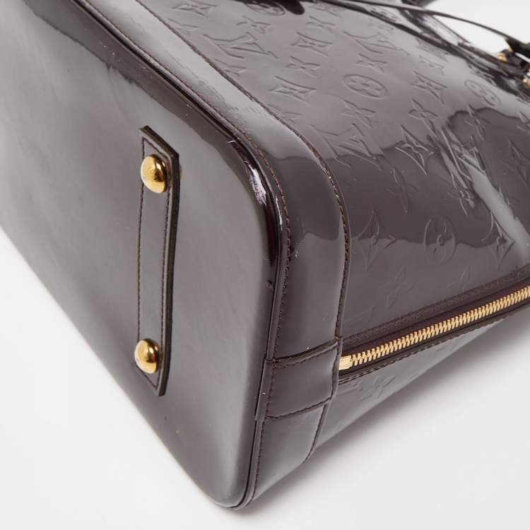 Pre Owned Louis Vuitton Amarante Monogram Vernis Alma GM Bag