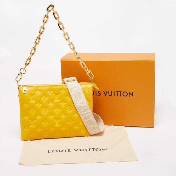 Pre Owned Louis Vuitton Sunflower Puffy Monogram Leather Coussin PM Bag