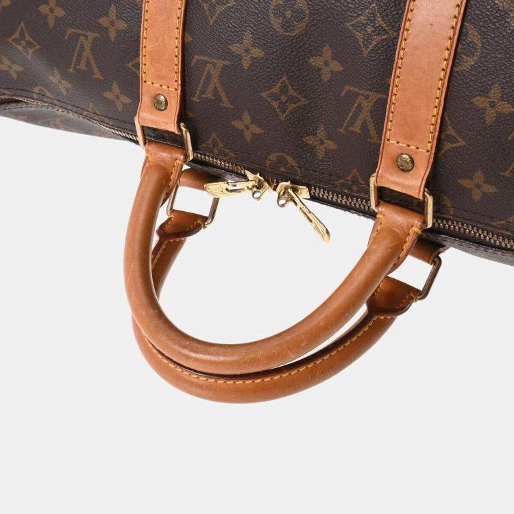 Pre Owned Louis Vuitton Brown Monogram Canvas Keepall 50 Boston bag