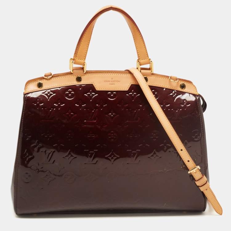 Pre Owned Louis Vuitton Amarante Monogram Vernis Brea GM Bag