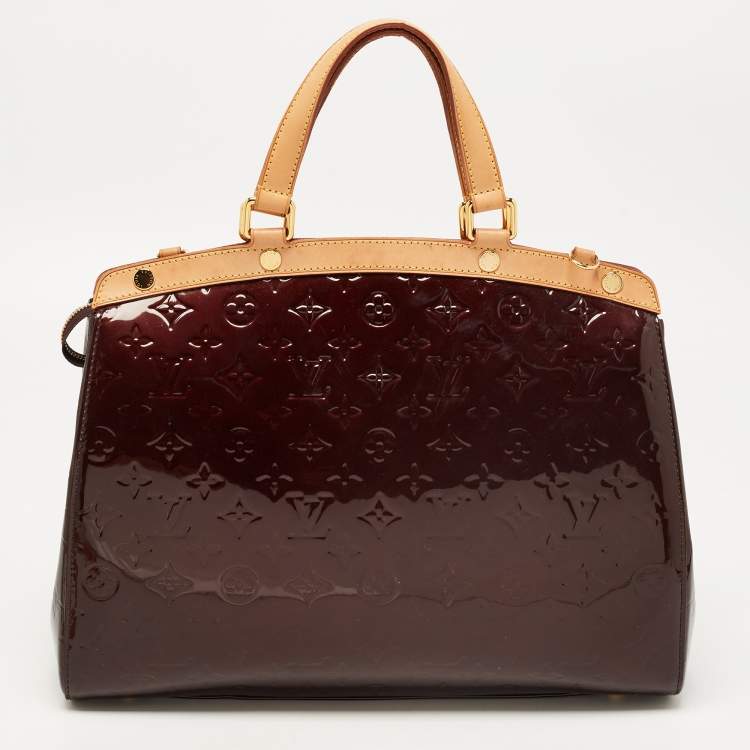 Pre Owned Louis Vuitton Amarante Monogram Vernis Brea GM Bag