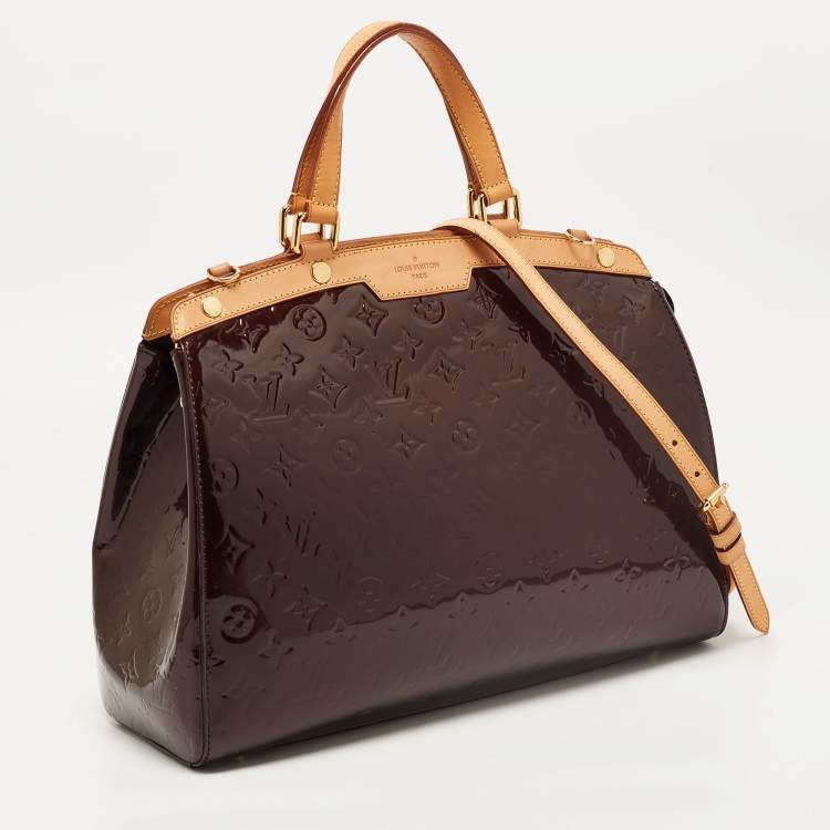 Pre Owned Louis Vuitton Amarante Monogram Vernis Brea GM Bag
