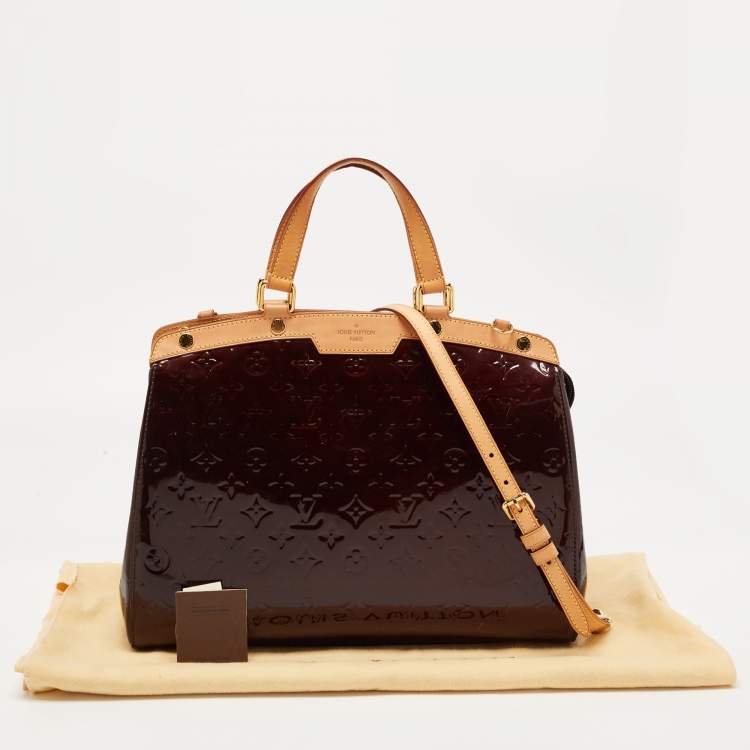 Pre Owned Louis Vuitton Amarante Monogram Vernis Brea GM Bag