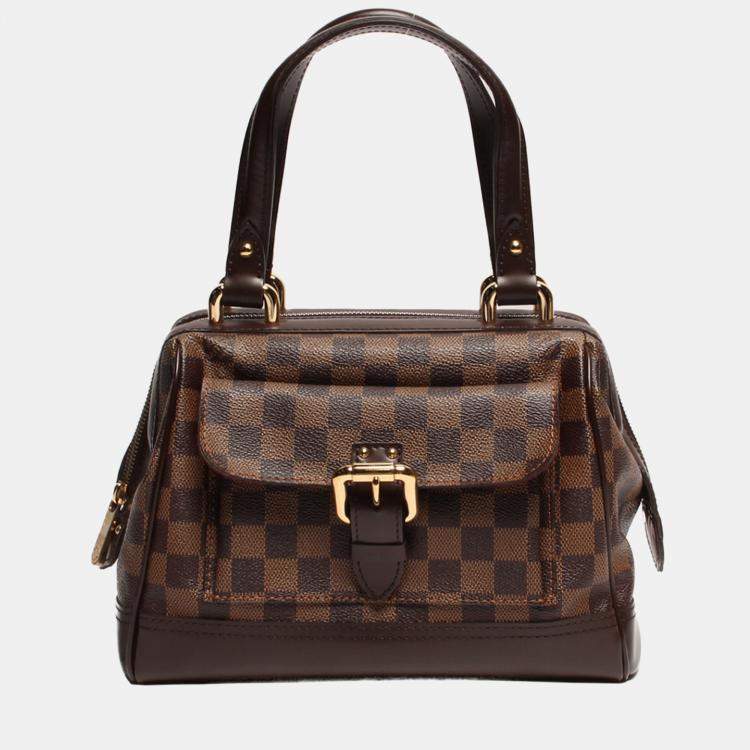Louis Vuitton suitcase in ebene damier canvas and brown leather