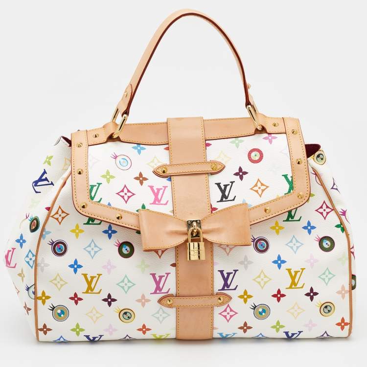 Takashi Murakami x Louis Vuitton White Monogram Multicolore Eye Love You Handbag
