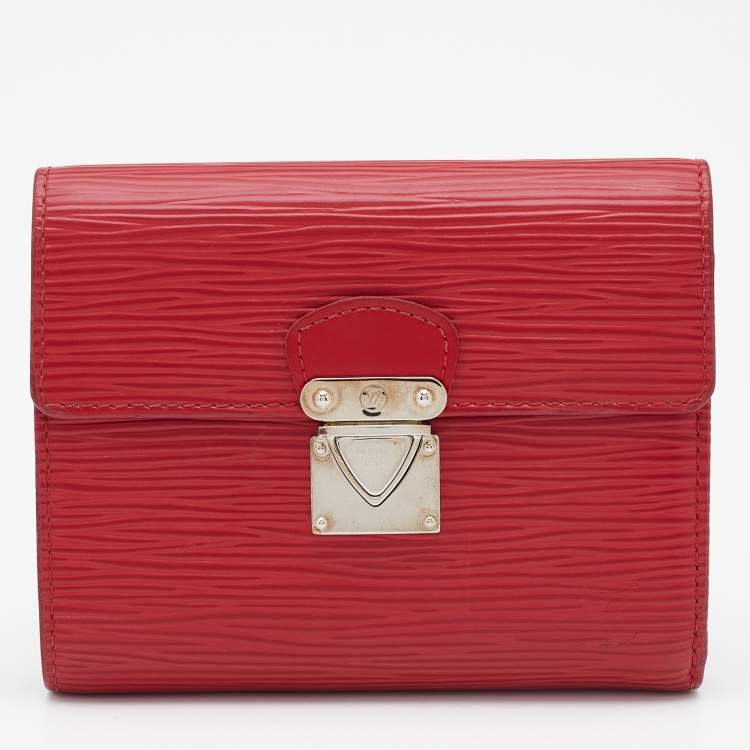 Pre Owned Louis Vuitton Rouge Epi Leather Koala Wallet