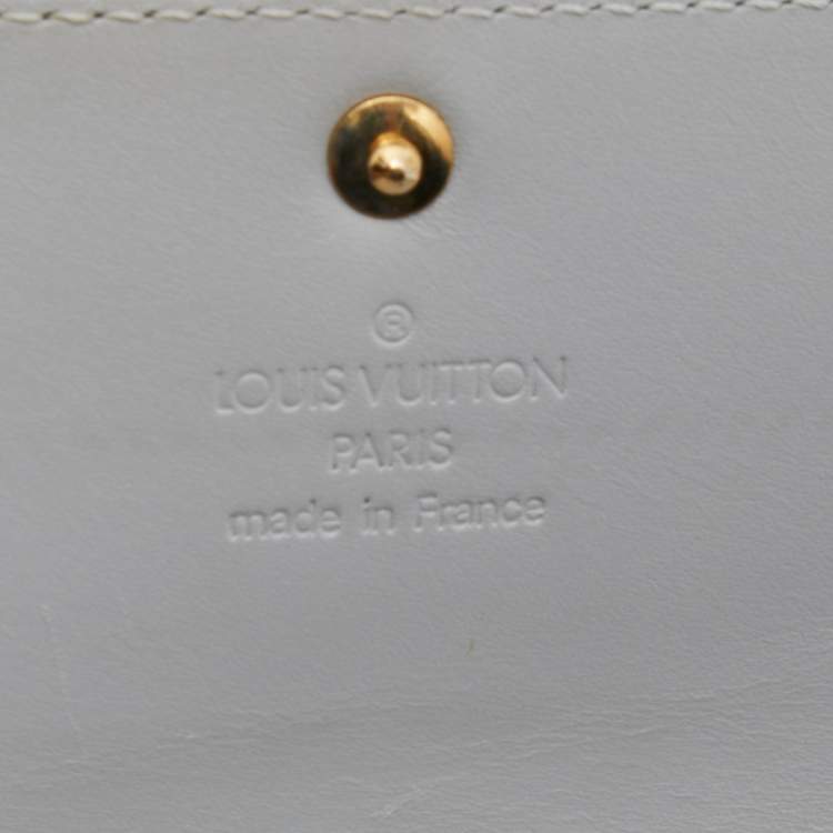 Pre Owned Louis Vuitton Silver Monogram Vernis Sarah Wallet