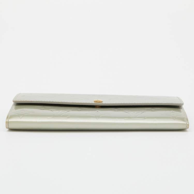 Pre Owned Louis Vuitton Silver Monogram Vernis Sarah Wallet