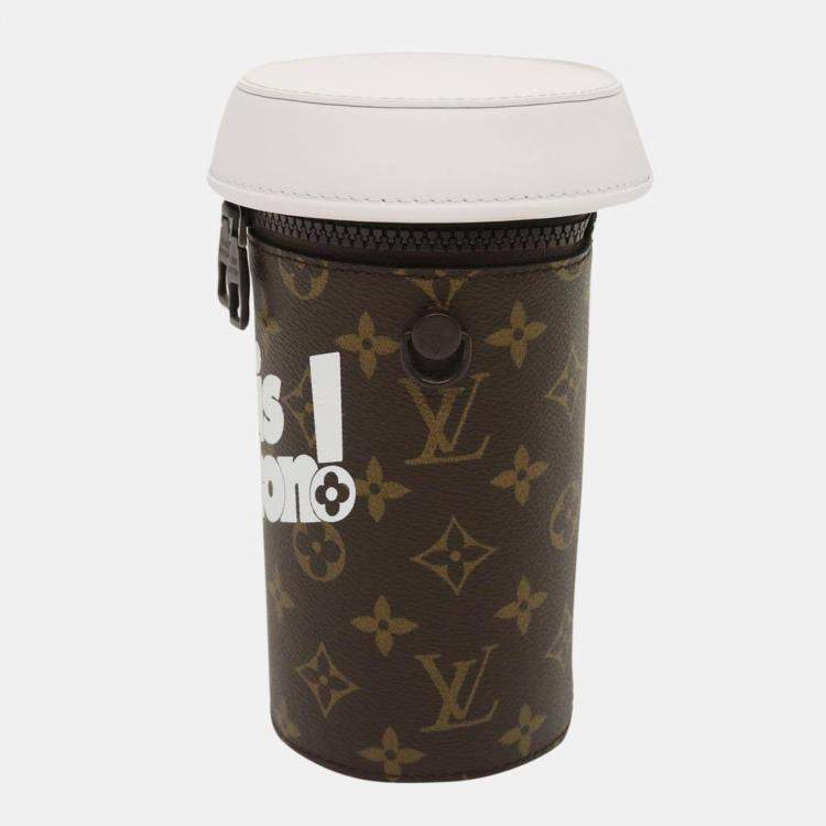 Louis Vuitton Brown, Pattern Print Monogram Coffee Cup Pouch