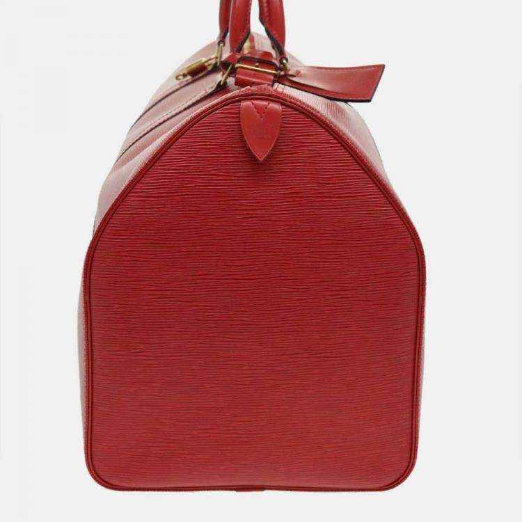 Handbag Louis Vuitton Boston Bag Keepall 55 Red Epi 122070045