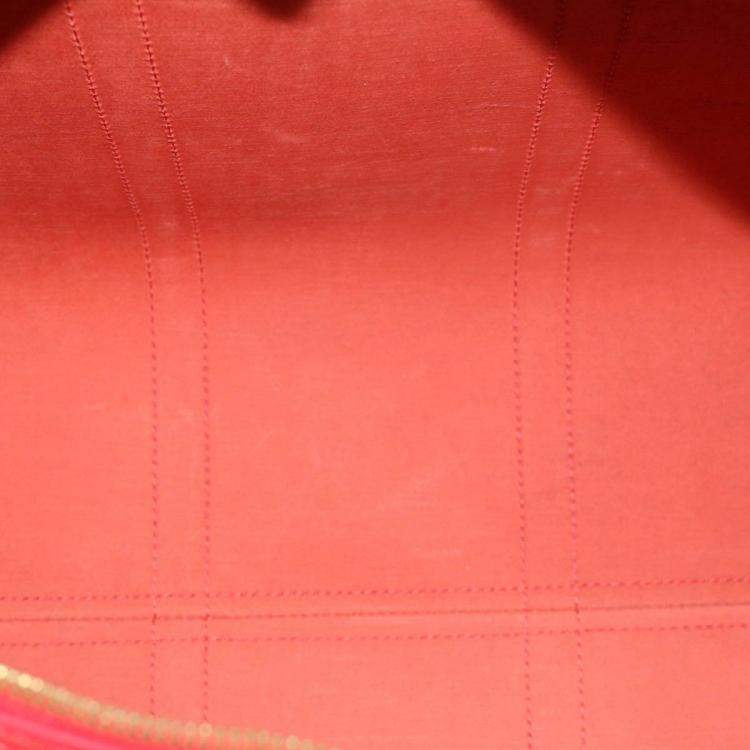 Pre Owned Louis Vuitton Red Epi Leather Keepall 55 Duffel Bag
