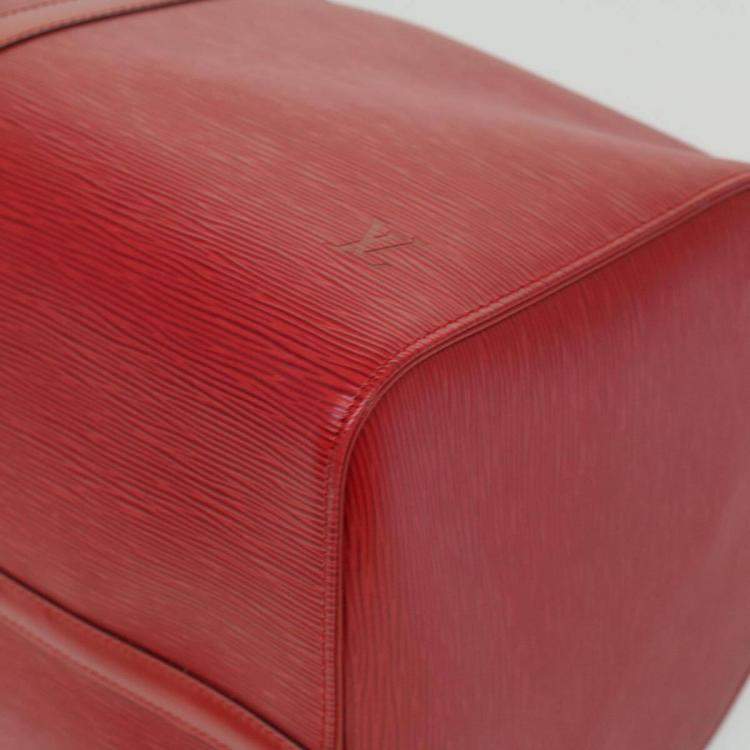 Pre Owned Louis Vuitton Red Epi Leather Keepall 55 Duffel Bag