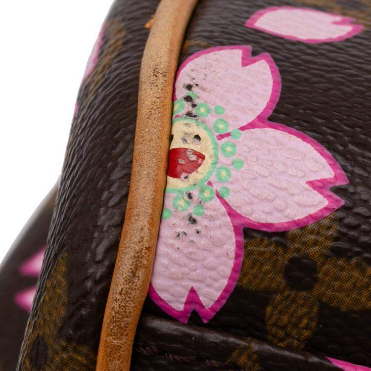 Pre Owned Louis Vuitton Brown x Takashi Murakami Monogram Cherry Blossom Sac Retro