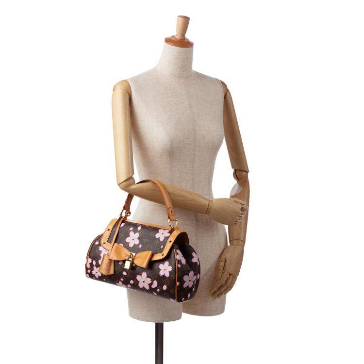 Pre Owned Louis Vuitton Brown x Takashi Murakami Monogram Cherry Blossom Sac Retro