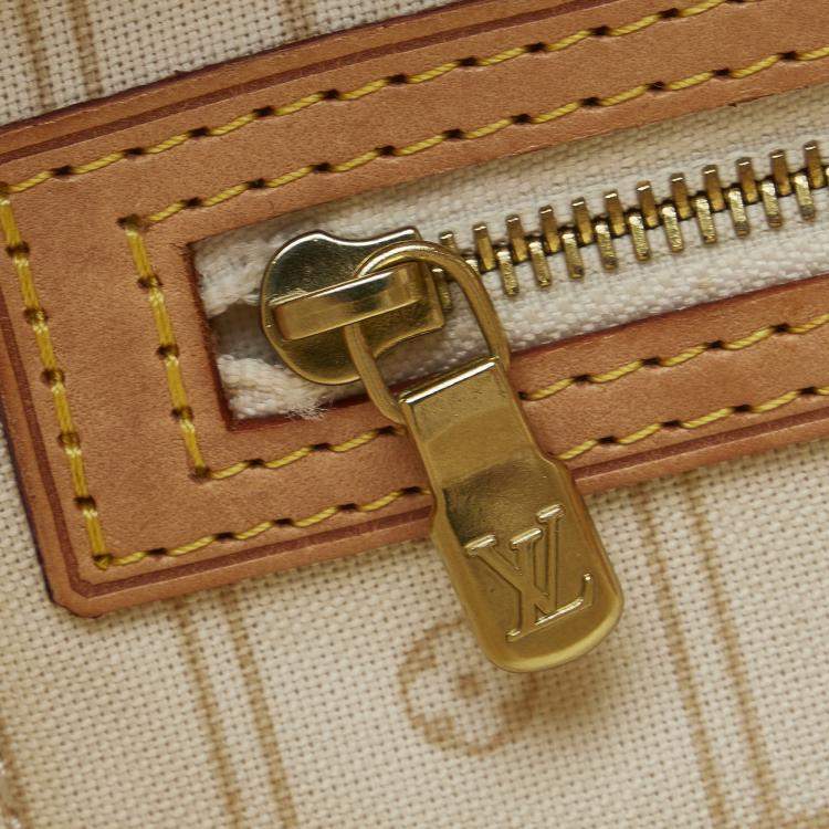 Pre Owned Louis Vuitton White Damier Azur Neverfull PM