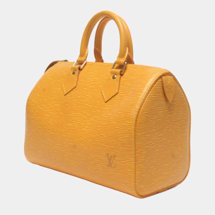 Pre Owned Louis Vuitton Yellow Epi Leather Speedy 25 Satchel