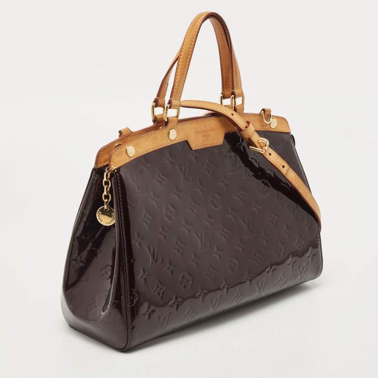 Pre Owned Louis Vuitton Amarante Monogram Vernis Brea MM Bag
