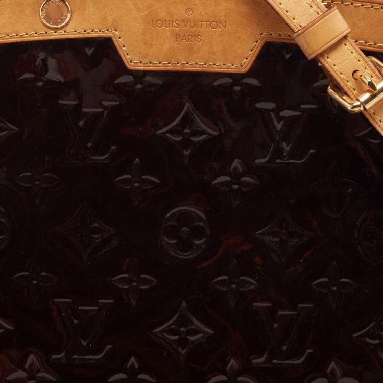 Pre Owned Louis Vuitton Amarante Monogram Vernis Brea MM Bag