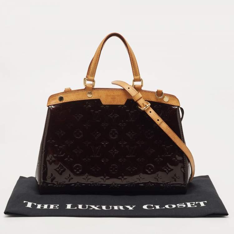 Pre Owned Louis Vuitton Amarante Monogram Vernis Brea MM Bag