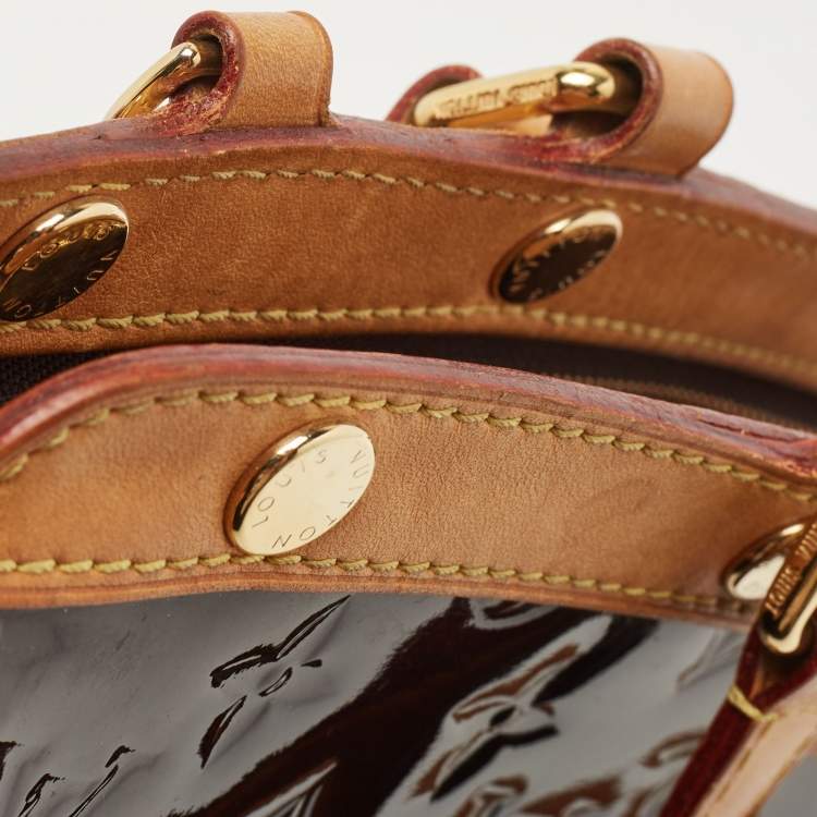 Pre Owned Louis Vuitton Amarante Monogram Vernis Brea MM Bag