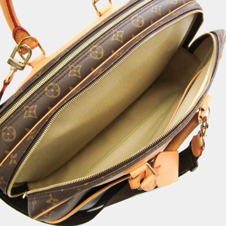 Pre Owned Louis Vuitton Brown Monogram Canvas Alize 24 Heures Briefcase