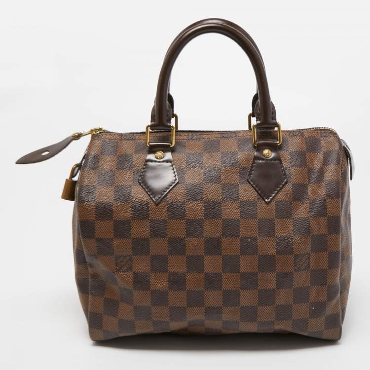 Pre Owned Louis Vuitton Damier Ebene Canvas Speedy 25 Bag