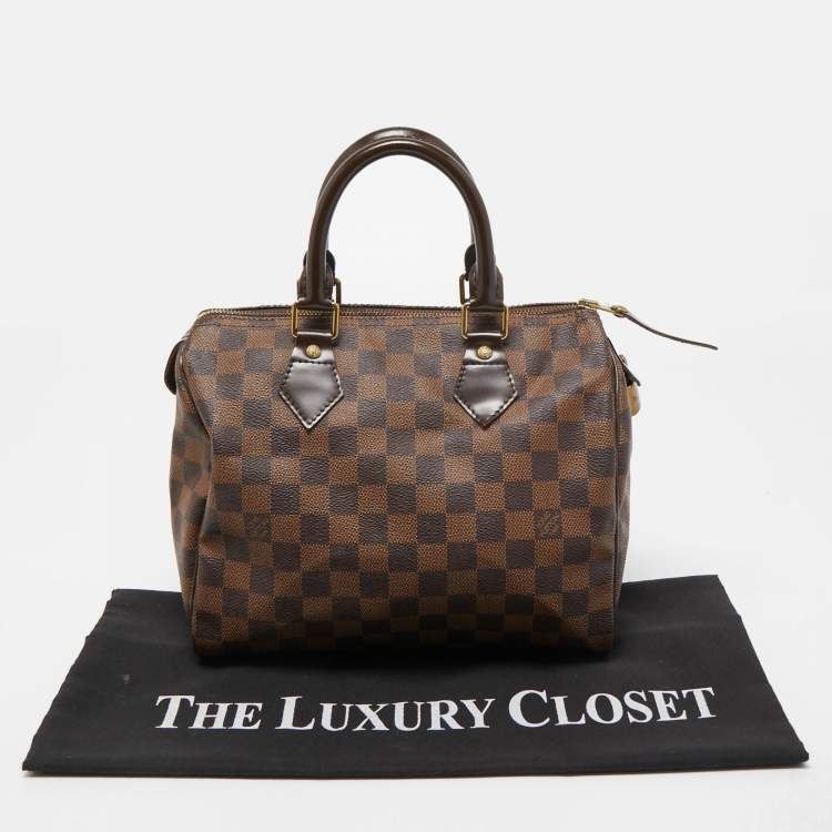 Pre Owned Louis Vuitton Damier Ebene Canvas Speedy 25 Bag