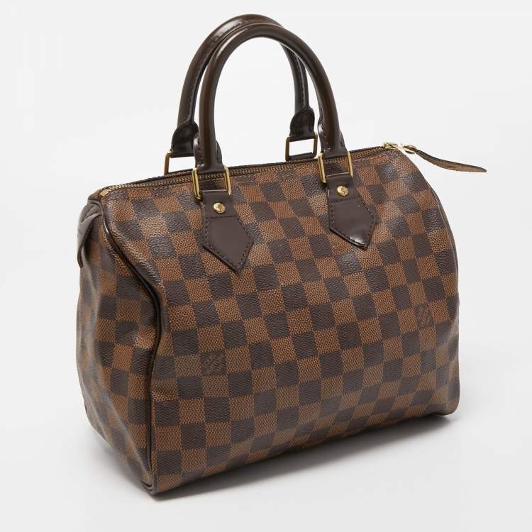 Pre Owned Louis Vuitton Damier Ebene Canvas Speedy 25 Bag