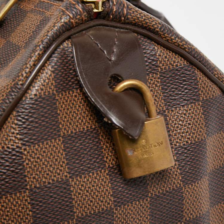 Pre Owned Louis Vuitton Damier Ebene Canvas Speedy 25 Bag