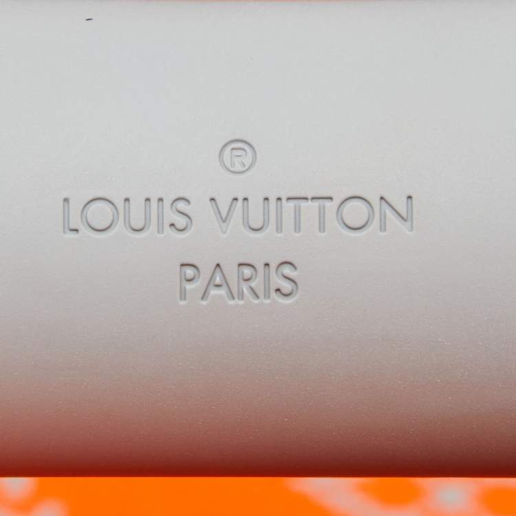 Pre Owned Louis Vuitton Orange Monogram Knit Horizon Soft 55 Duffle Bag