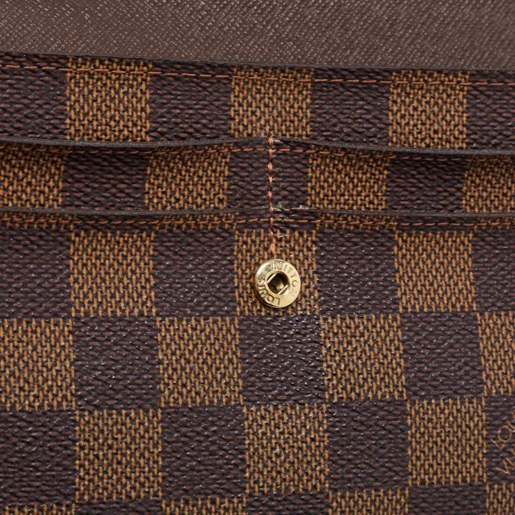 Pre Owned Louis Vuitton Damier Ebene Canvas Sarah Wallet
