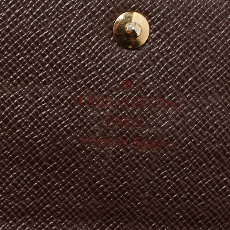 Pre Owned Louis Vuitton Damier Ebene Canvas Sarah Wallet