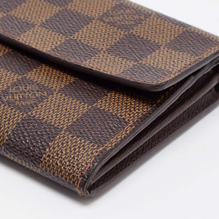 Pre Owned Louis Vuitton Damier Ebene Canvas Sarah Wallet