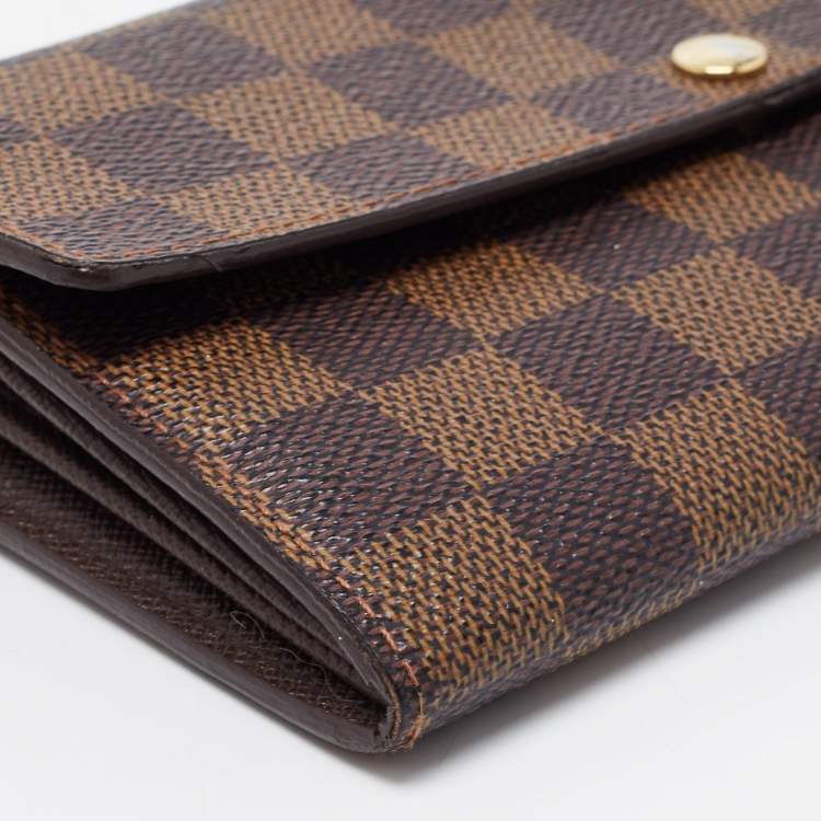 Pre Owned Louis Vuitton Damier Ebene Canvas Sarah Wallet