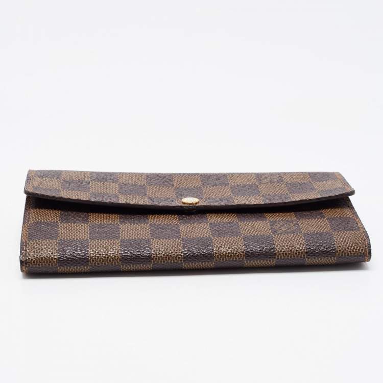 Pre Owned Louis Vuitton Damier Ebene Canvas Sarah Wallet