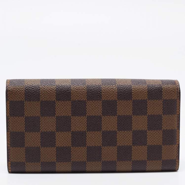 Pre Owned Louis Vuitton Damier Ebene Canvas Sarah Wallet