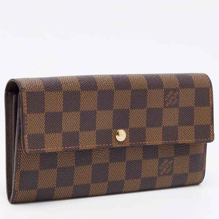 Pre Owned Louis Vuitton Damier Ebene Canvas Sarah Wallet