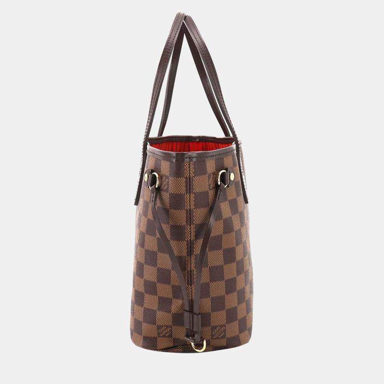 Louis Vuitton -Coated Canvas Damier Ebene mm Neverfull - Brown Tote