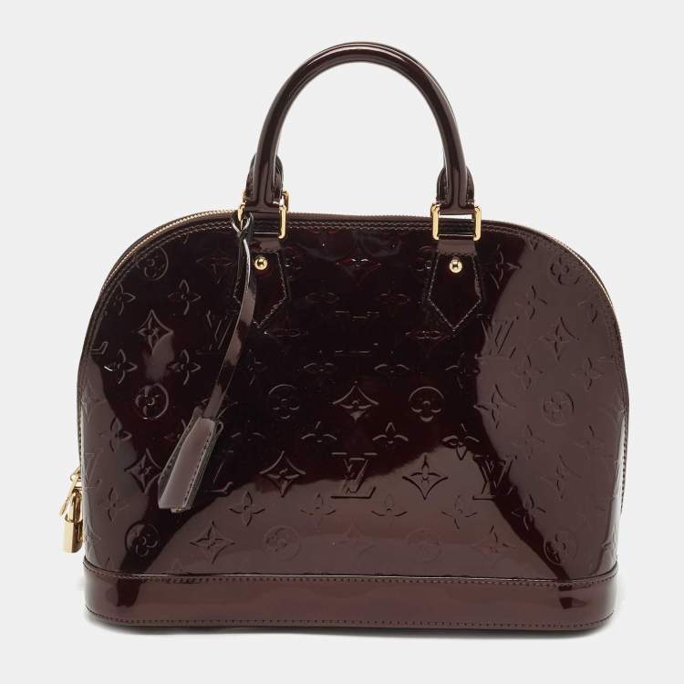 مملوكة مسبقًا Louis Vuitton Amarante Monogram Vernis Leather Alma PM Bag