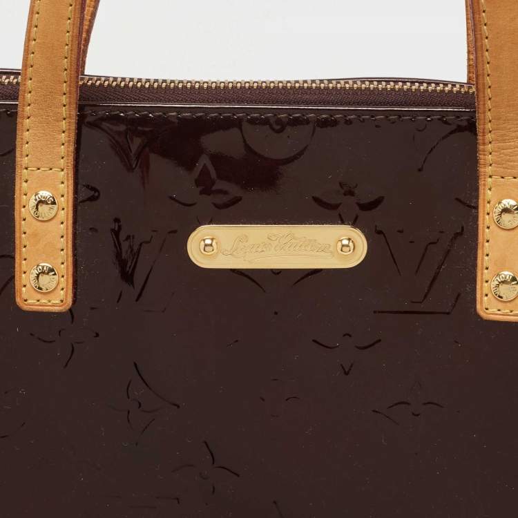 Pre Owned Louis Vuitton Amarante Monogram Vernis Bellevue GM Bag