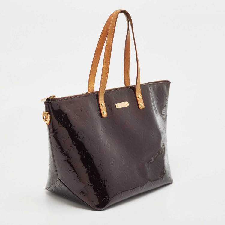 Pre Owned Louis Vuitton Amarante Monogram Vernis Bellevue GM Bag