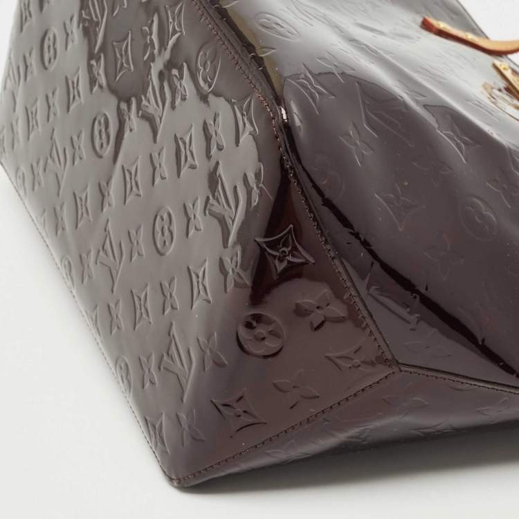 Pre Owned Louis Vuitton Amarante Monogram Vernis Bellevue GM Bag