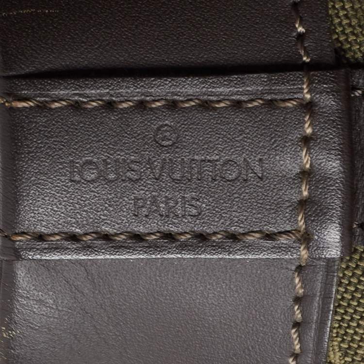Pre Owned Louis Vuitton Khaki Monogram Mini Lin Canvas Noelie Bag