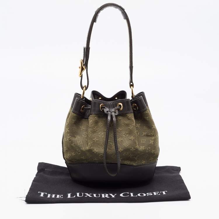 Pre Owned Louis Vuitton Khaki Monogram Mini Lin Canvas Noelie Bag